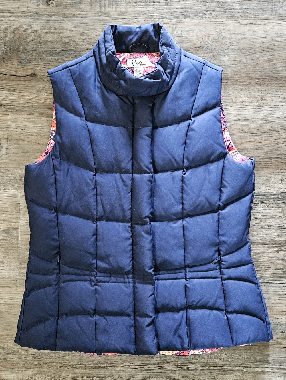 Lily Pulitzer Lauren Down Midnight Blue & Punk Paisley Puffer Vest